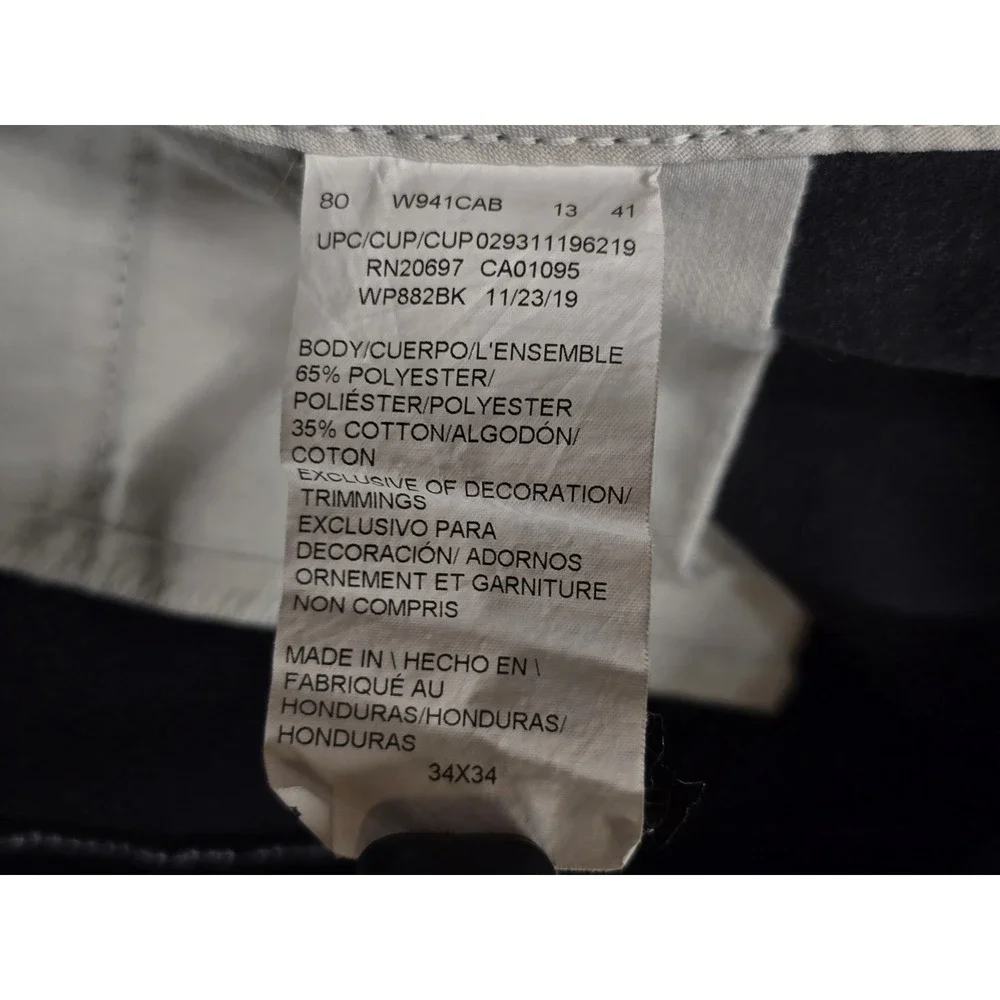Dickies WP882 Slim Straight Work Pants Black 34x34 Men's Work Wear Flaws
